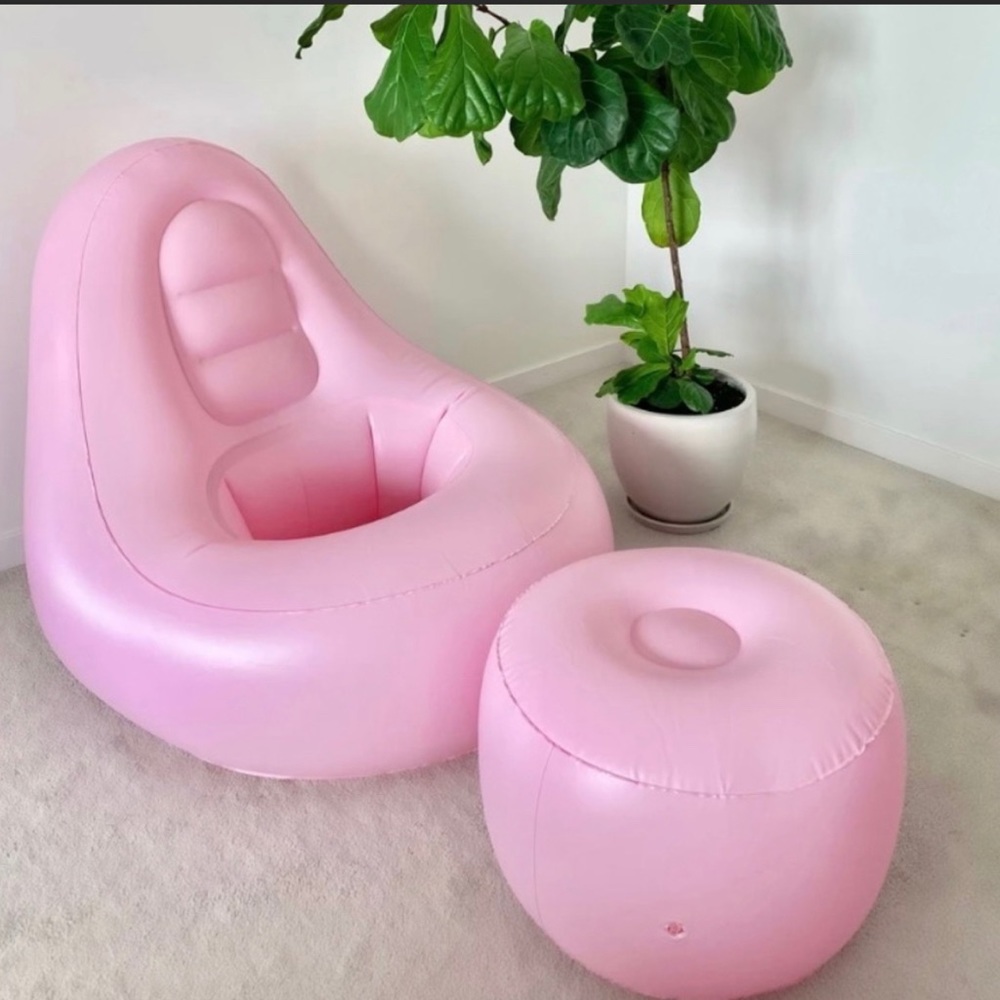 Pink inflatable bbl chair